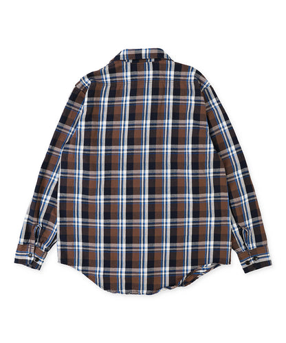 Uneven Plaid Shirt(MENS)