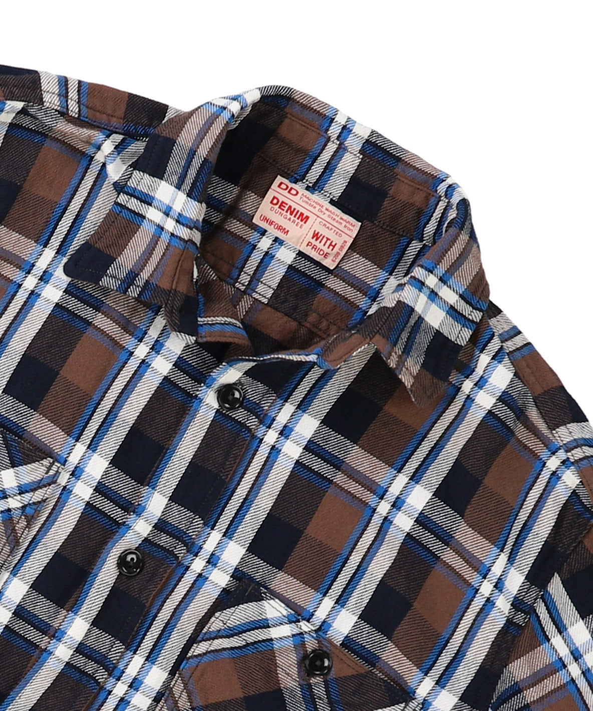 Uneven Plaid Shirt(MENS)