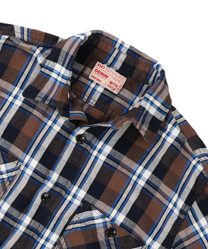 Uneven Plaid Shirt(MENS)