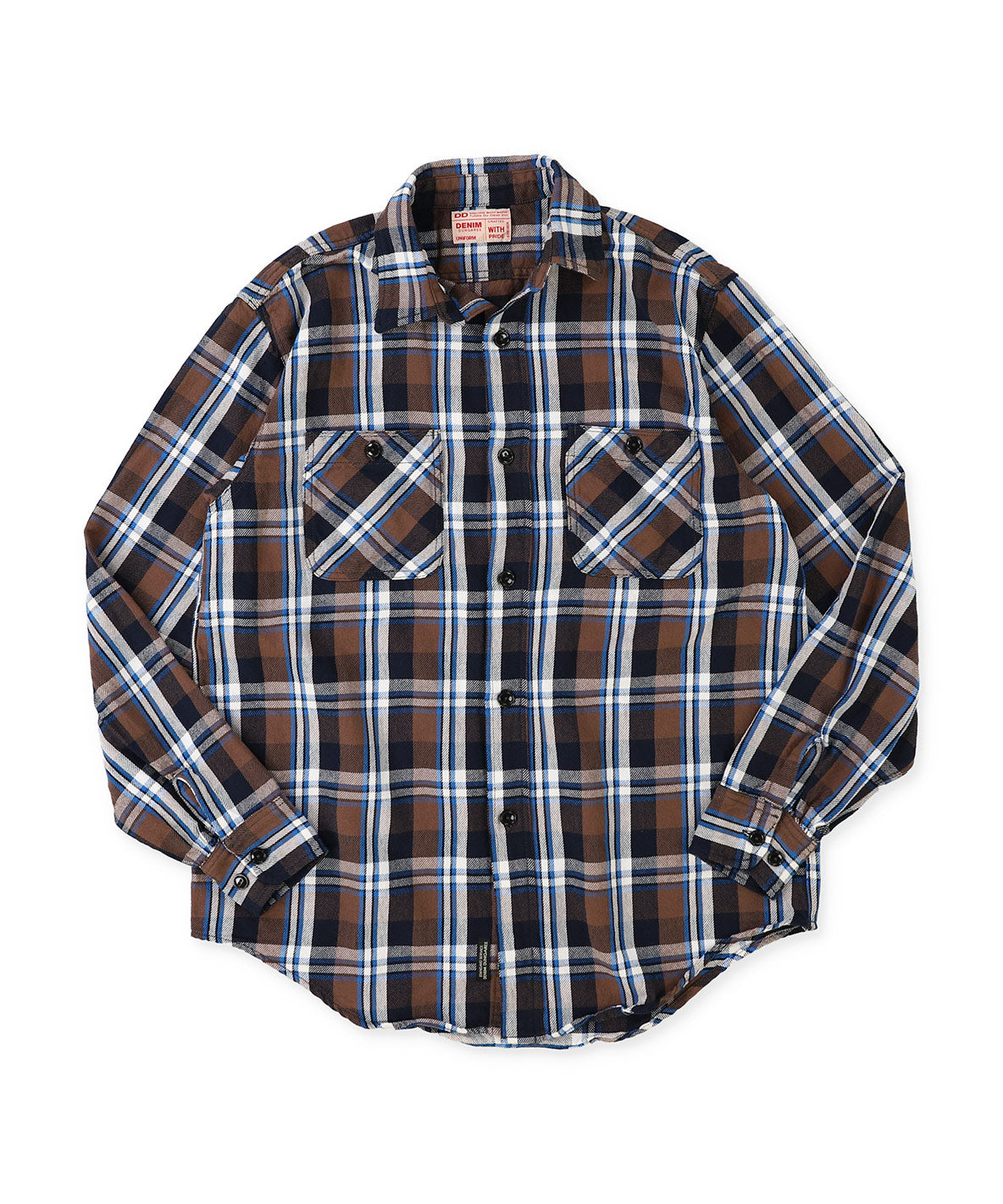 Uneven Plaid Shirt(MENS)