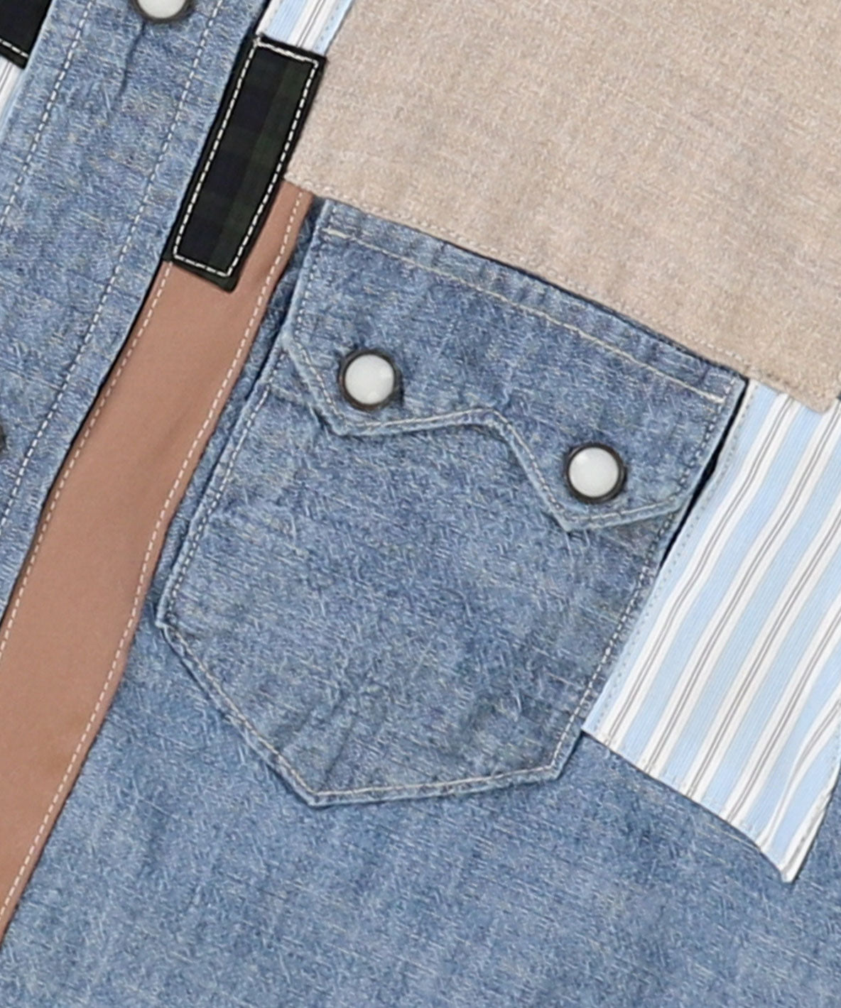 Uneven Dungaree Western Collarless Shirt