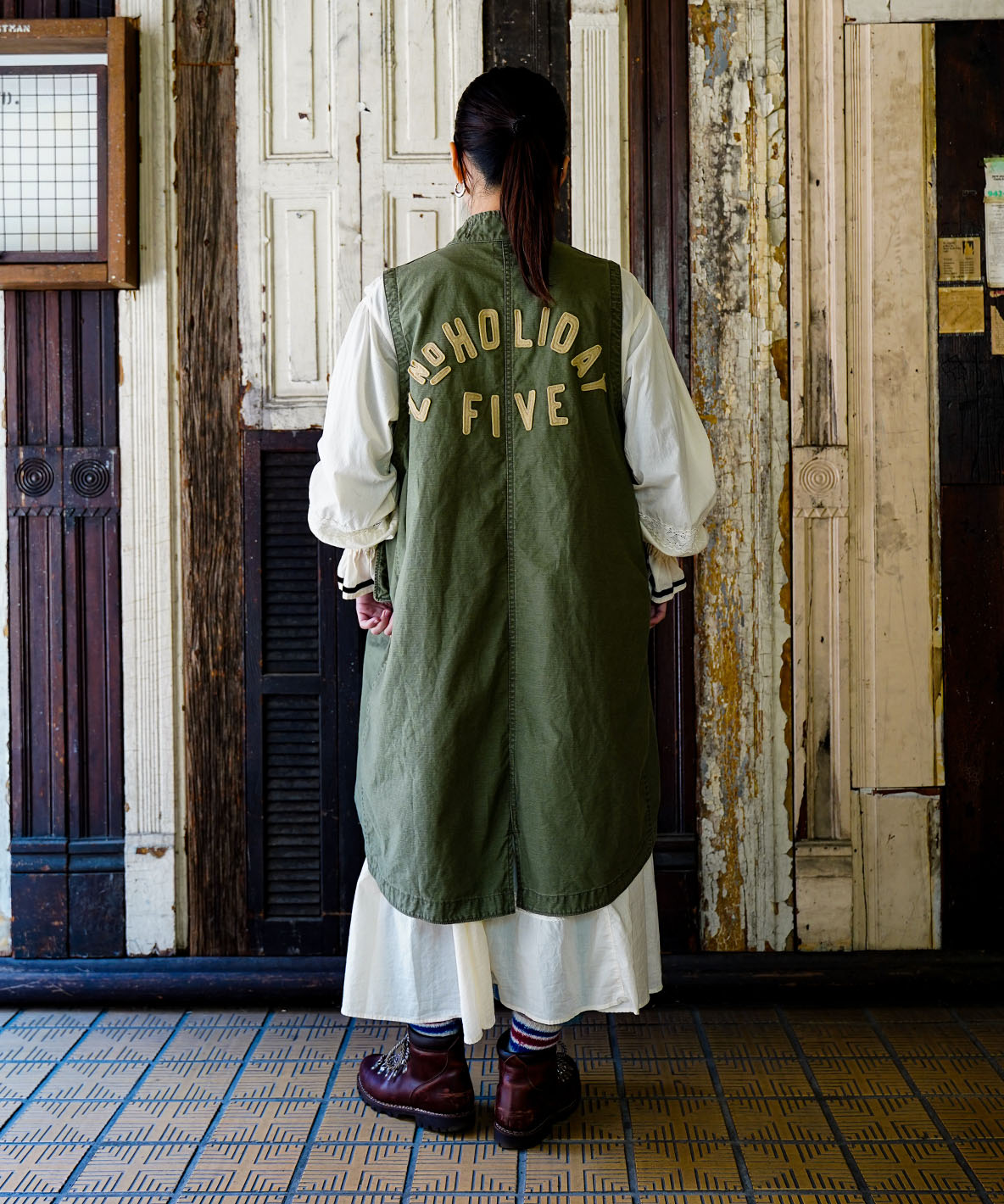 Back Satin Mods Remake Vest(LADIES)