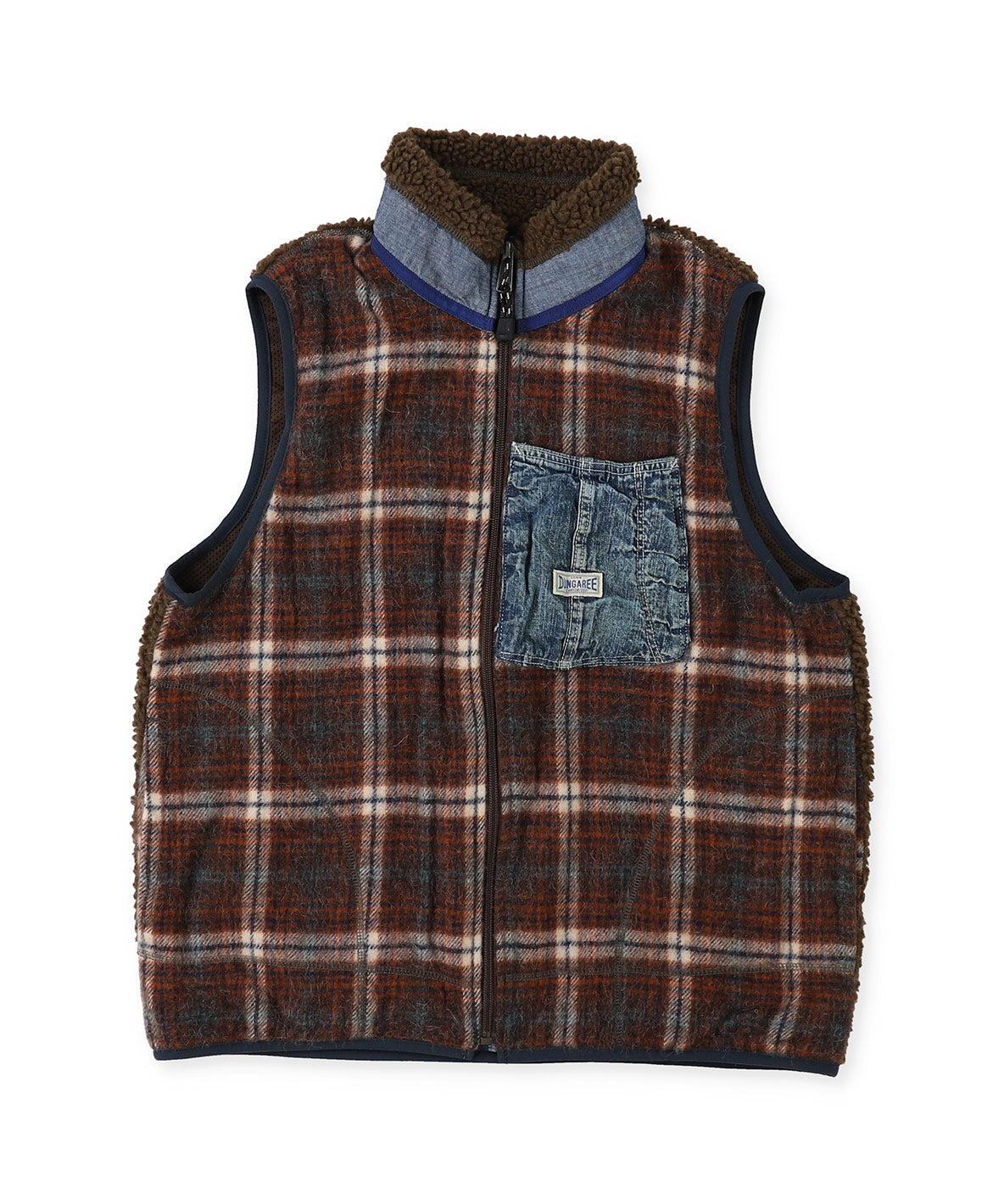 Shaggy Plaid Vest(LADIES)