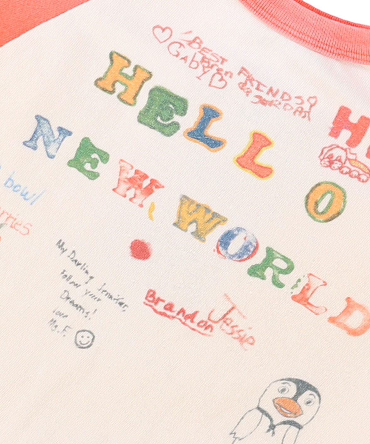 Vintage Cotton Jersey HELLO Long Sleeve Tee