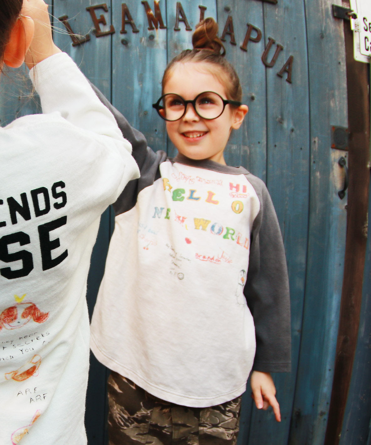 Vintage Cotton Jersey HELLO Long Sleeve Tee