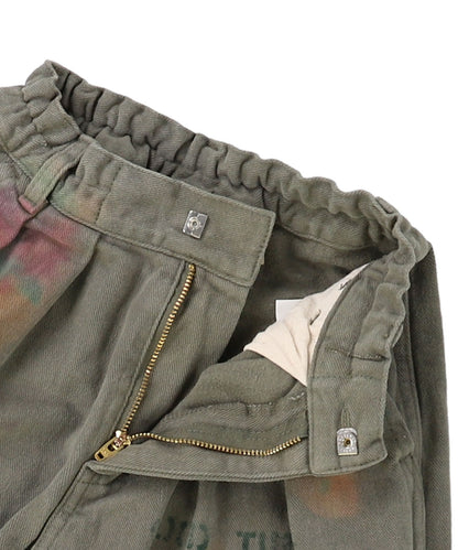 Wool-back Twill Colorful Balloon Pants