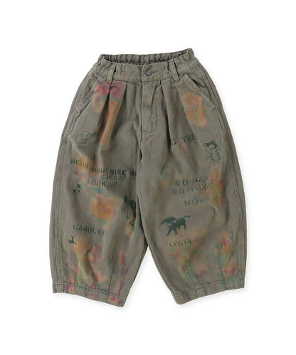 Wool-back Twill Colorful Balloon Pants