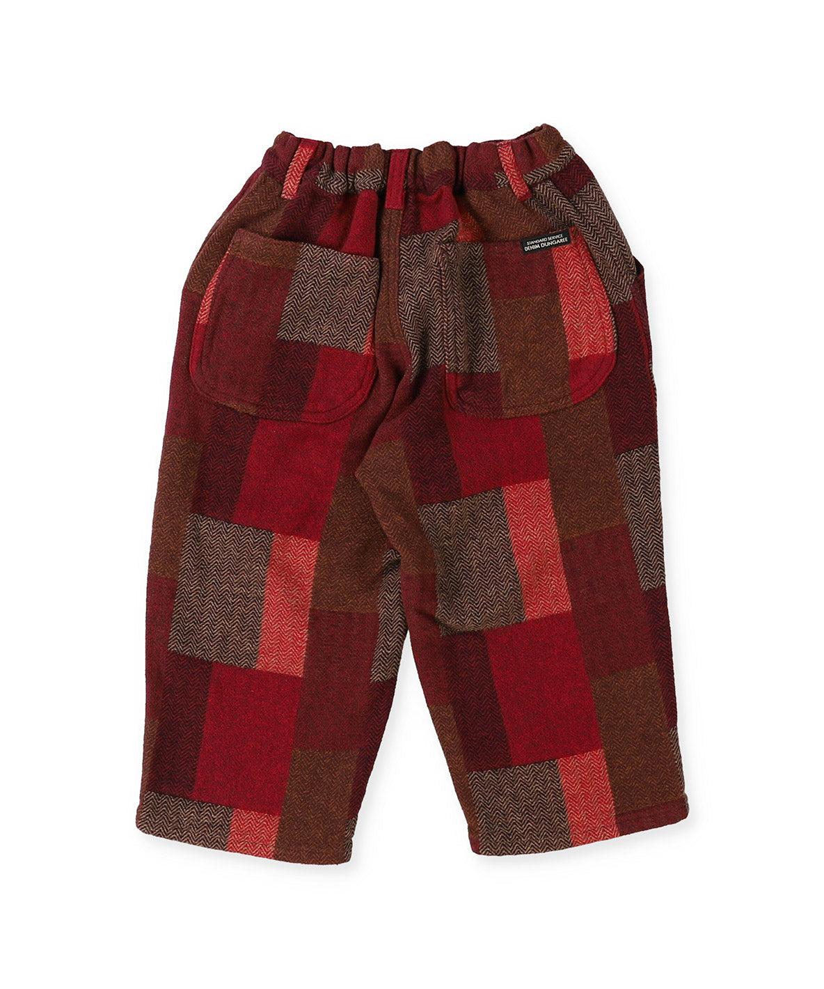 Wool-lining Plaid Patchwork Pants