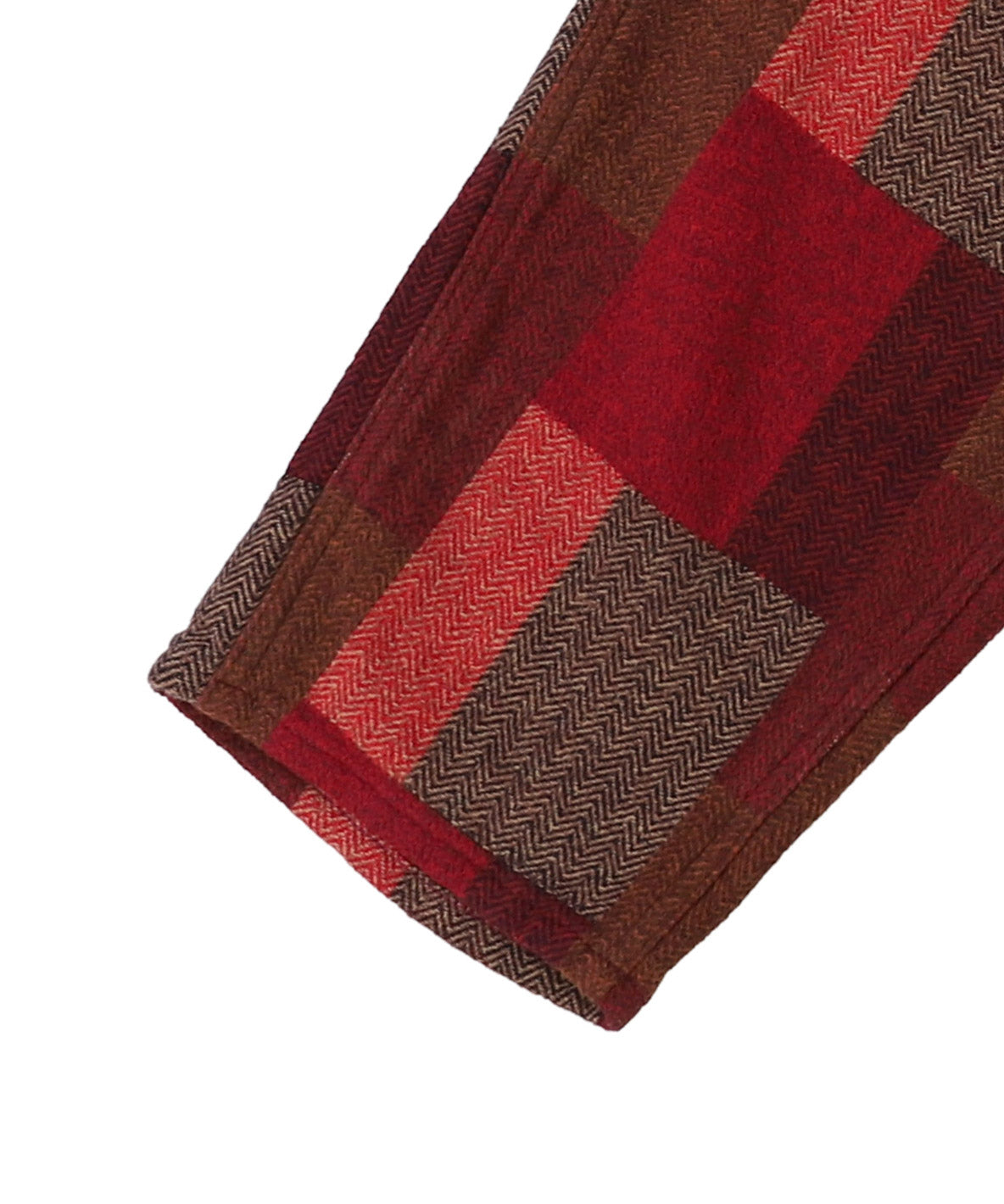 Wool-lining Plaid Patchwork Pants