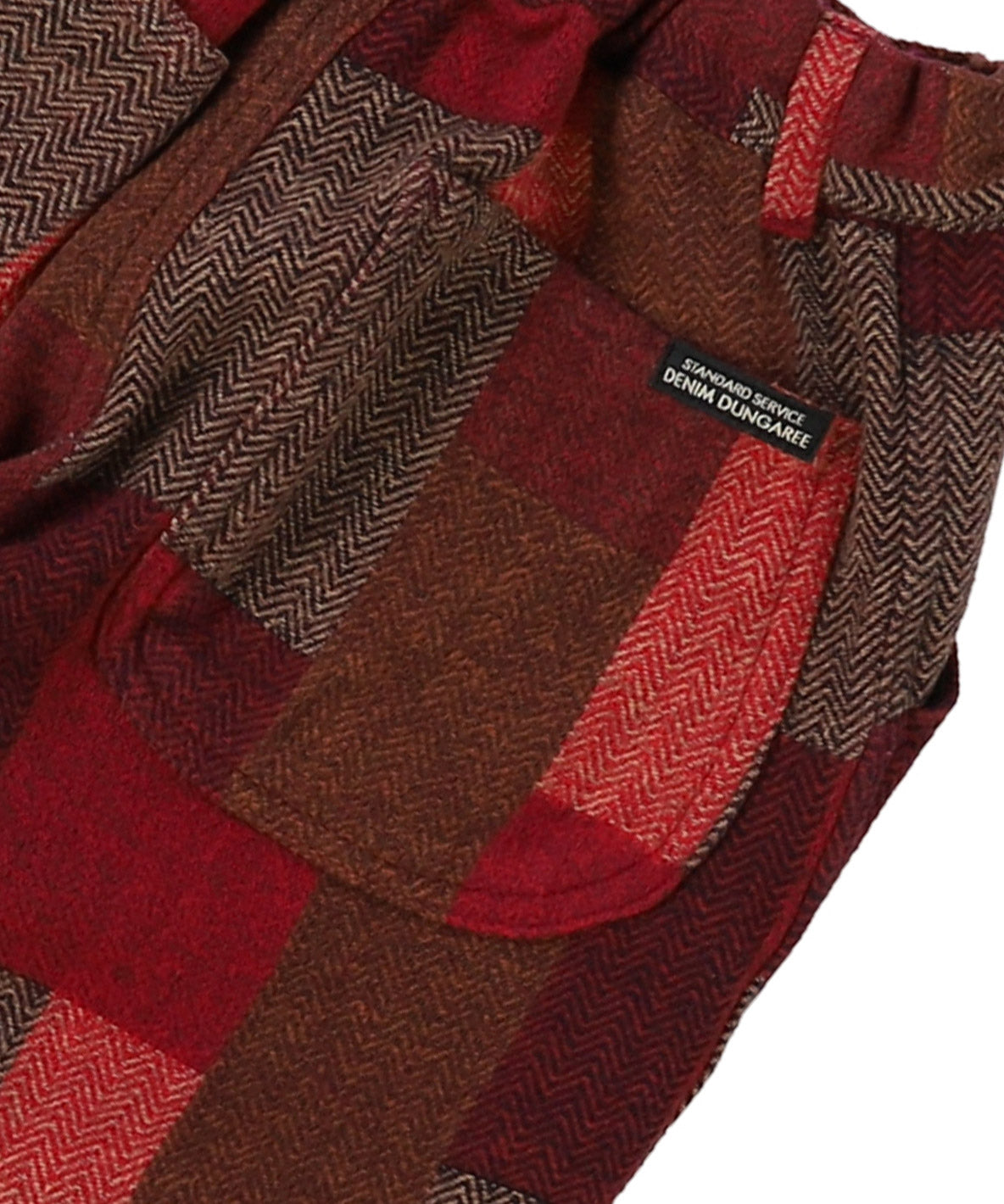 Wool-lining Plaid Patchwork Pants