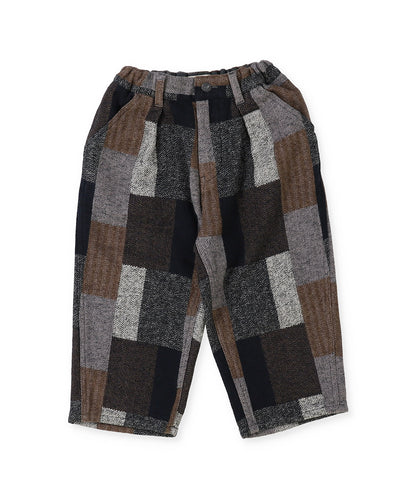 Wool-lining Plaid Patchwork Pants