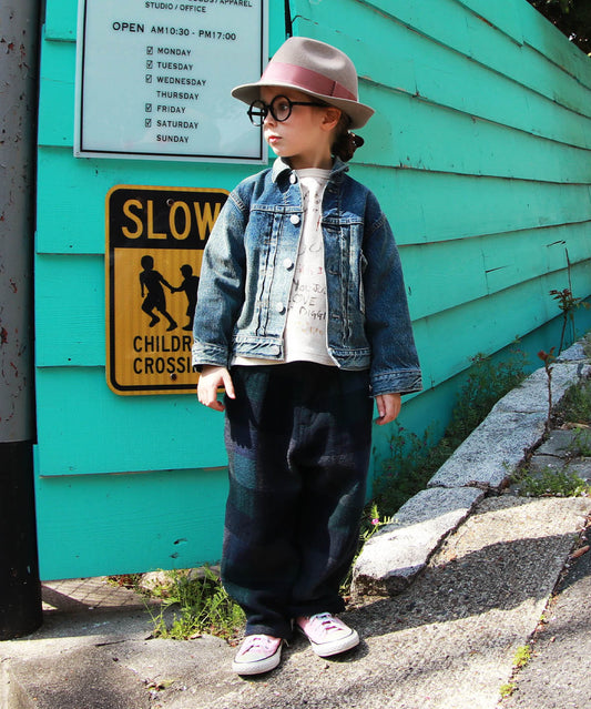 Wool-lining Plaid Patchwork Pants