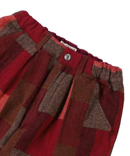 Wool-lining Plaid Patchwork Pants(LADIES)