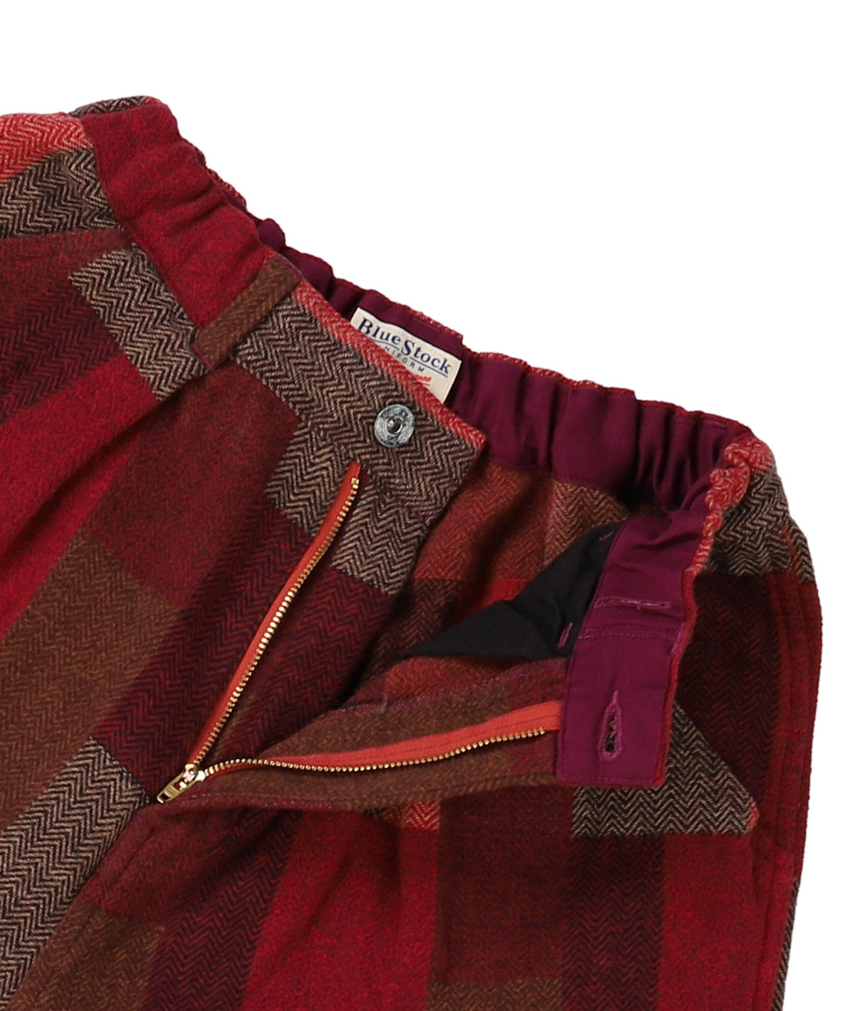 Wool-lining Plaid Patchwork Pants(LADIES)