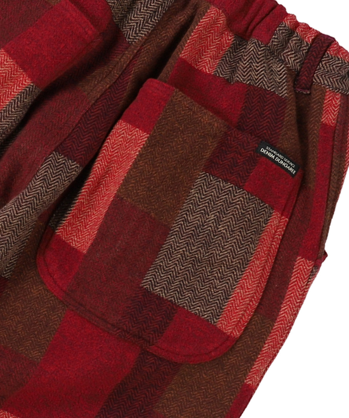 Wool-lining Plaid Patchwork Pants(LADIES)