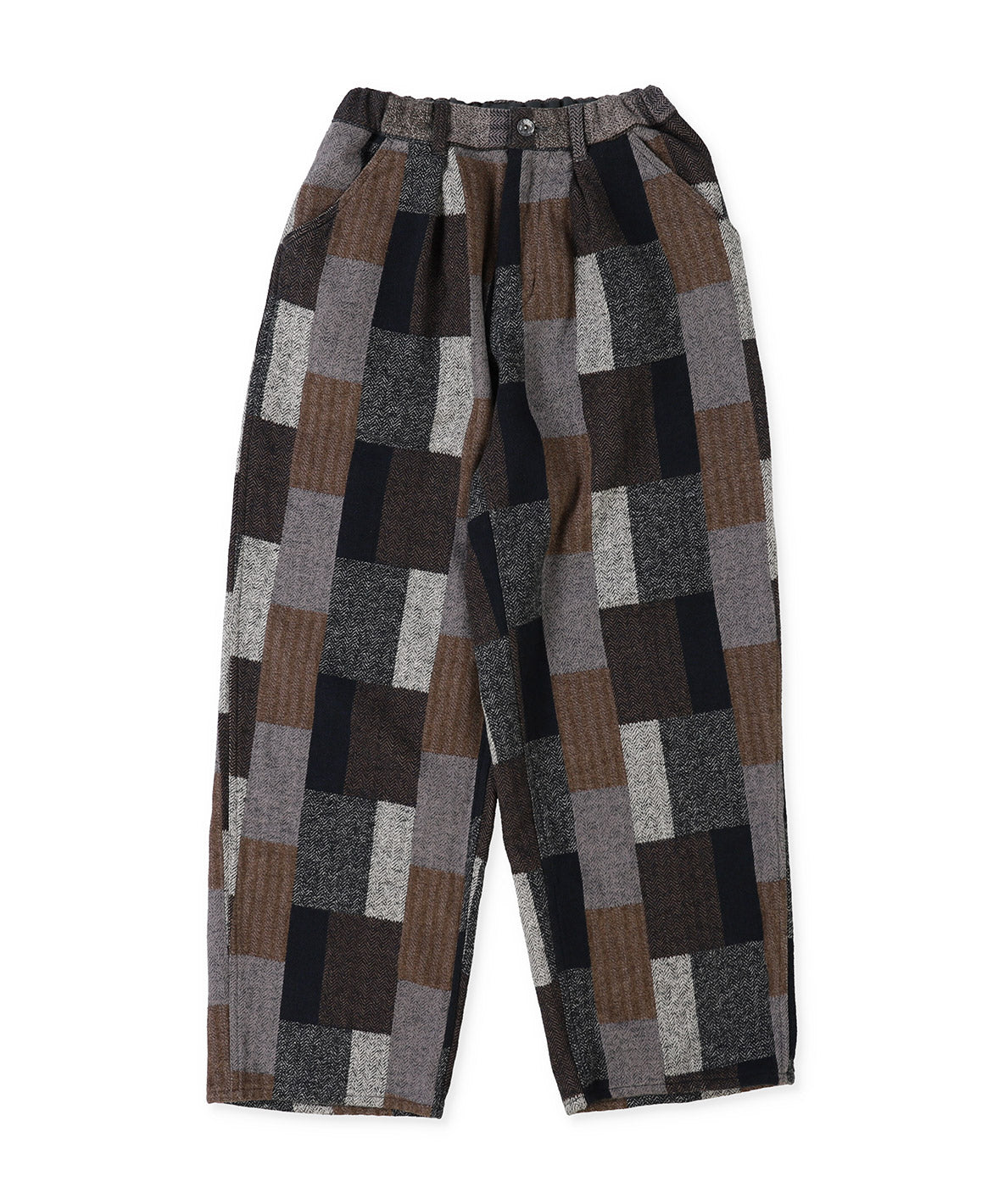 Wool-lining Plaid Patchwork Pants(LADIES)