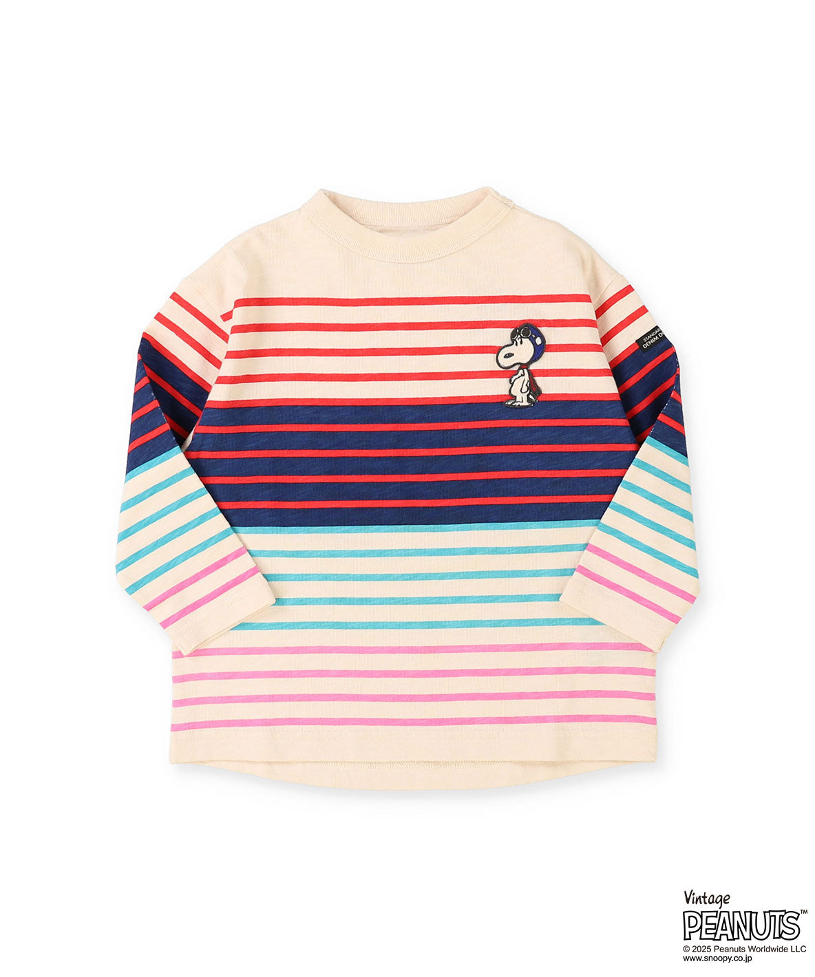 SNOOPY Striped Print Tee