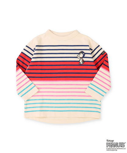 SNOOPY Striped Print Tee