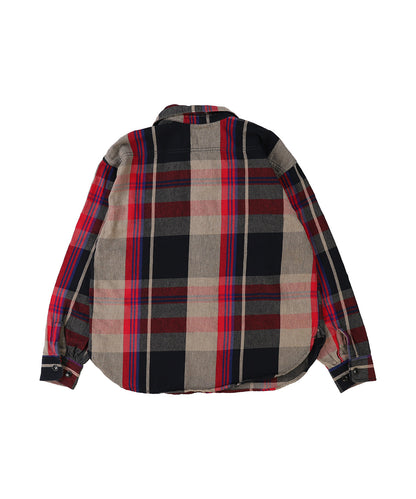 Uneven Plaid Shirt(MENS)