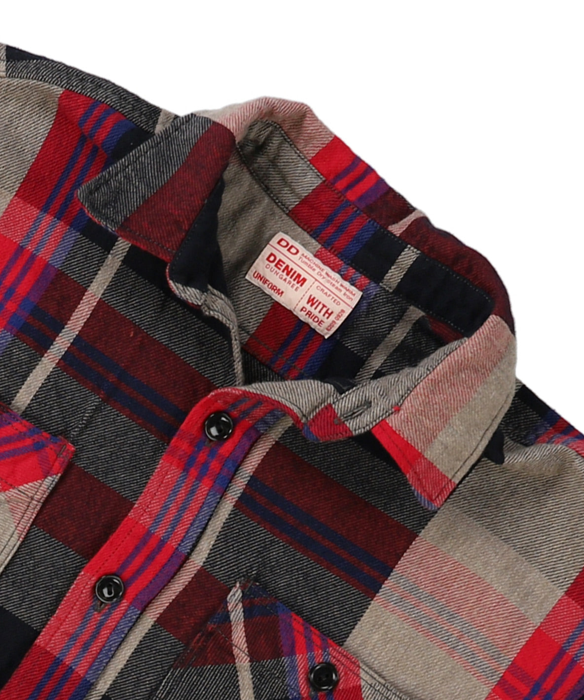 Uneven Plaid Shirt(MENS)