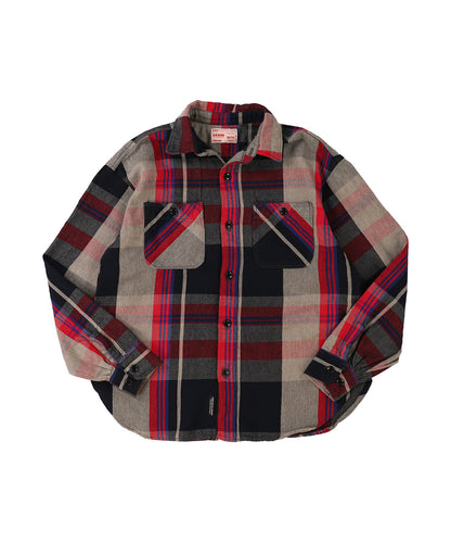 Uneven Plaid Shirt(MENS)