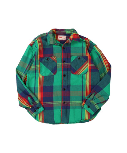 Uneven Plaid Shirt(MENS)