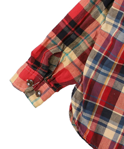 Uneven Colorful Plaid Shirt(LADIES)
