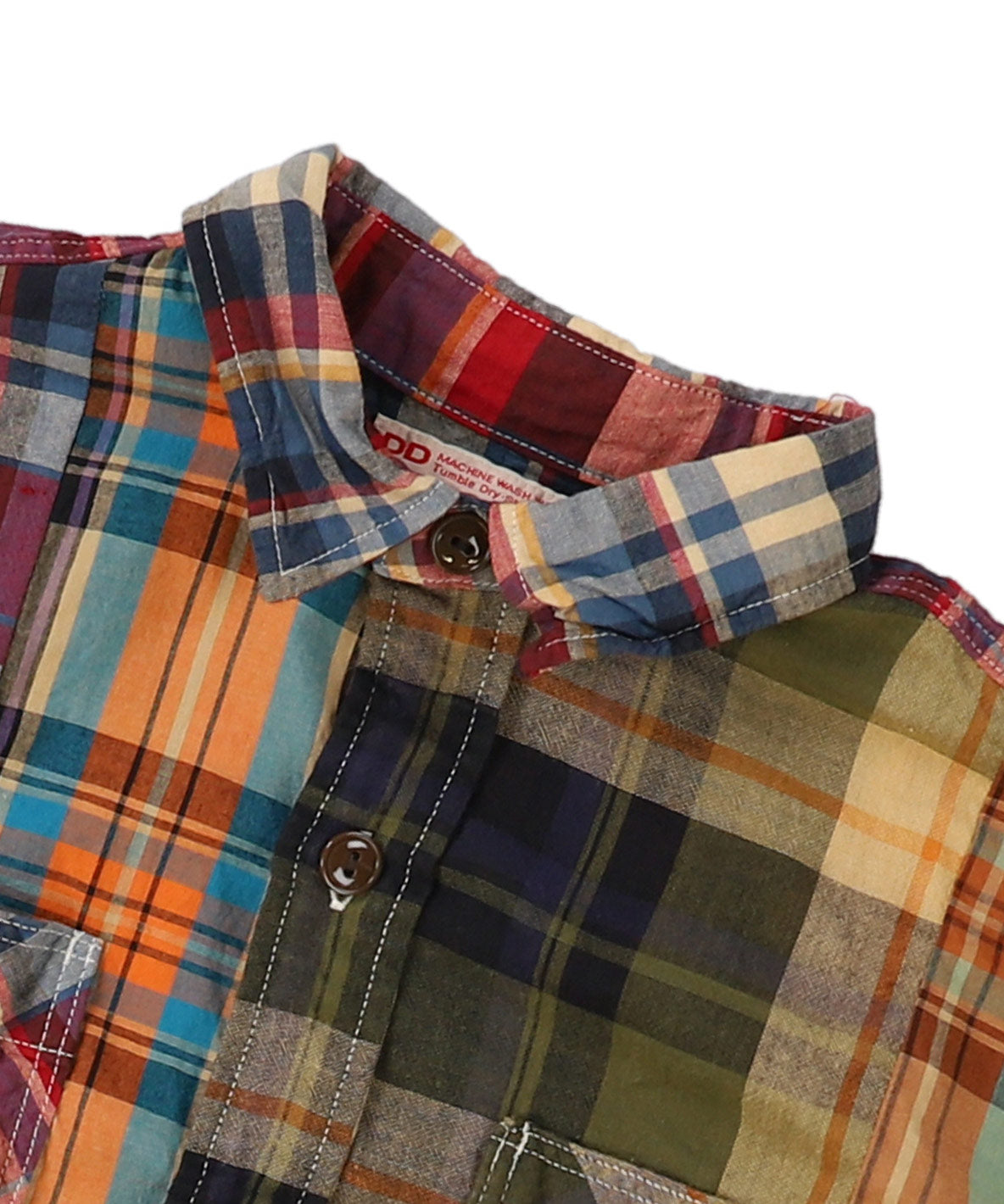 Uneven Colorful Plaid Shirt(LADIES)