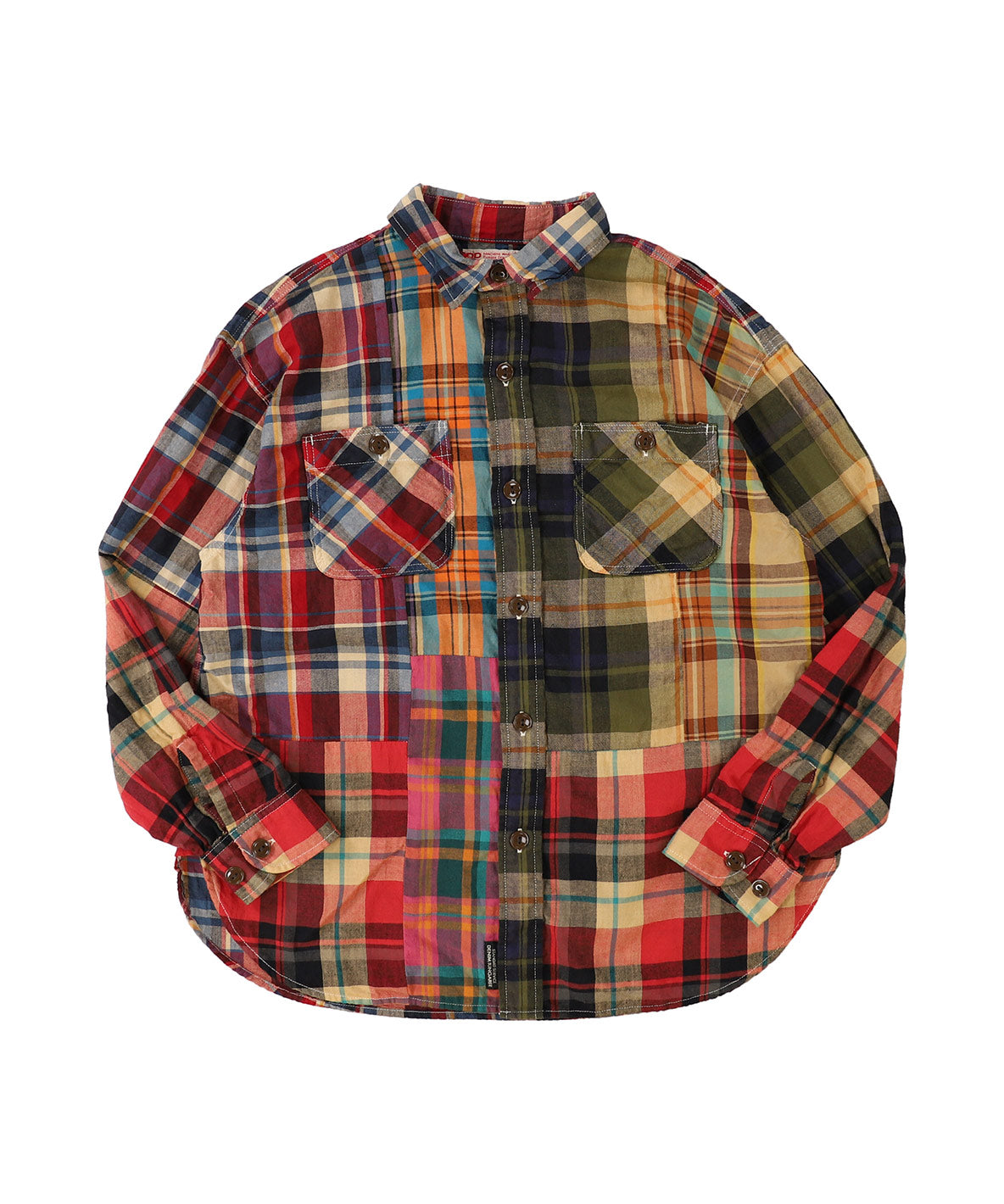 Uneven Colorful Plaid Shirt(LADIES)