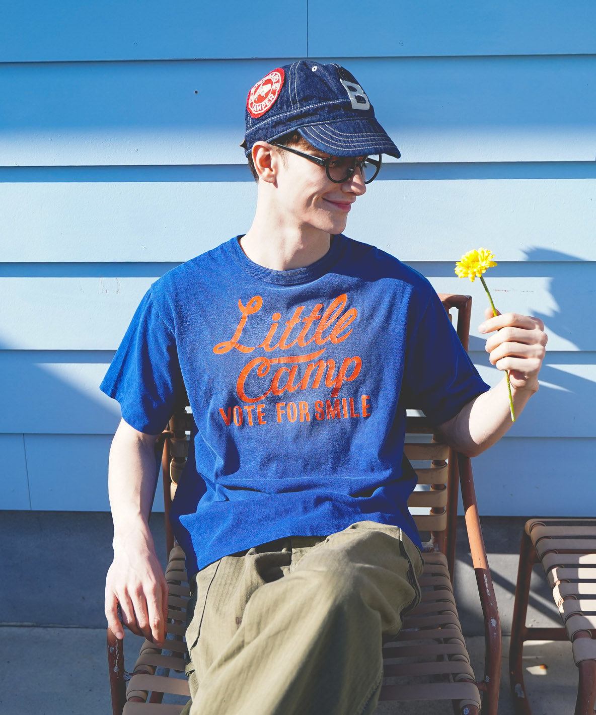 Vintage Cotton Jersey LITTLE CAMP Tee(MENS)