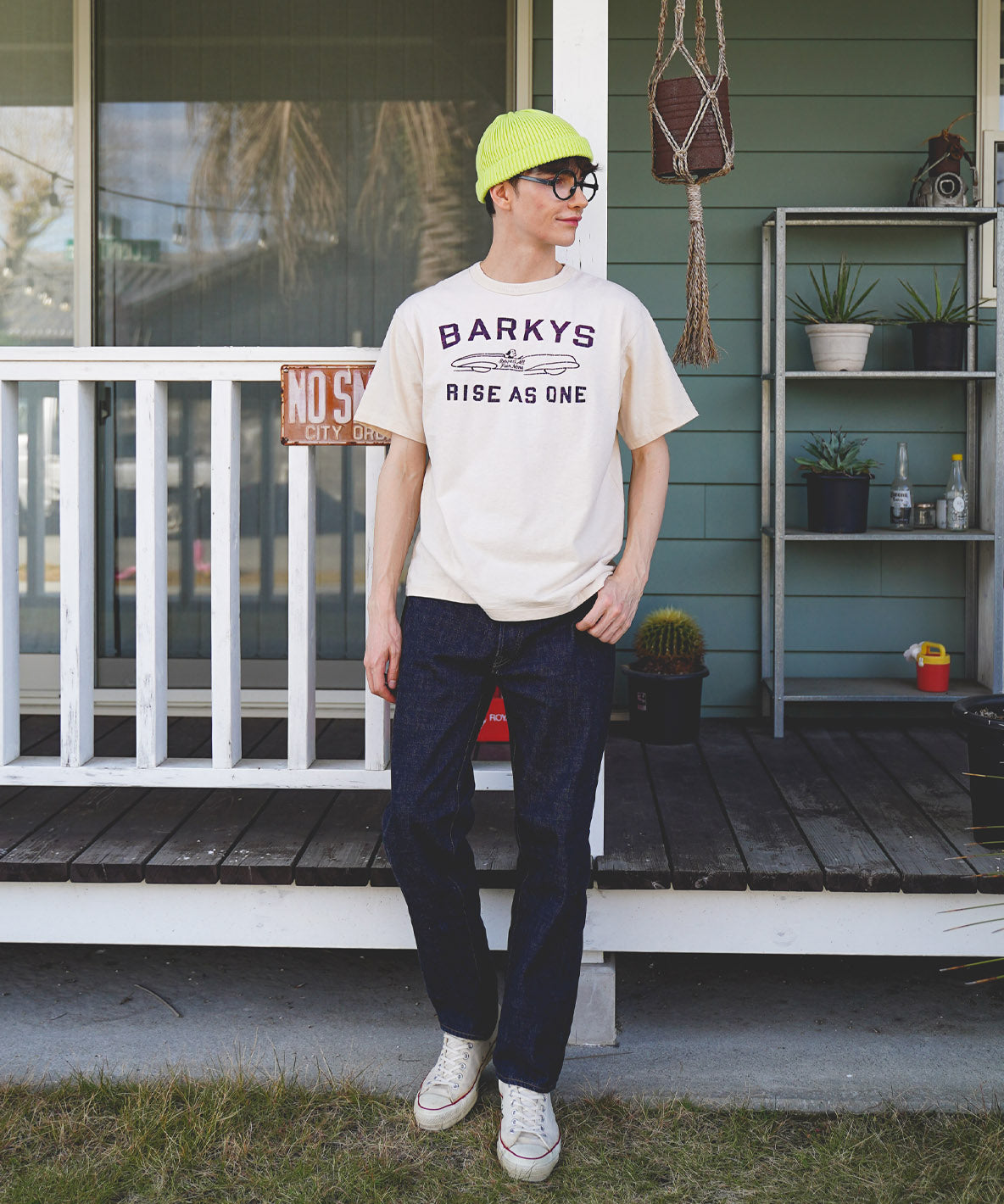 Vintage Cotton Jersey BARKYS Tee(MENS)