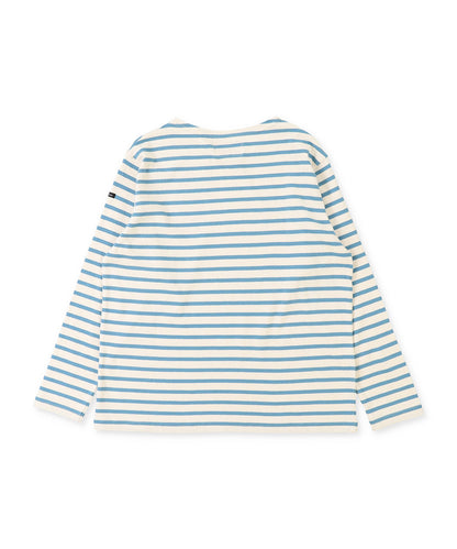 Striped Cotton Jersey Boat-neck Long Sleeve Tee(LADIES)