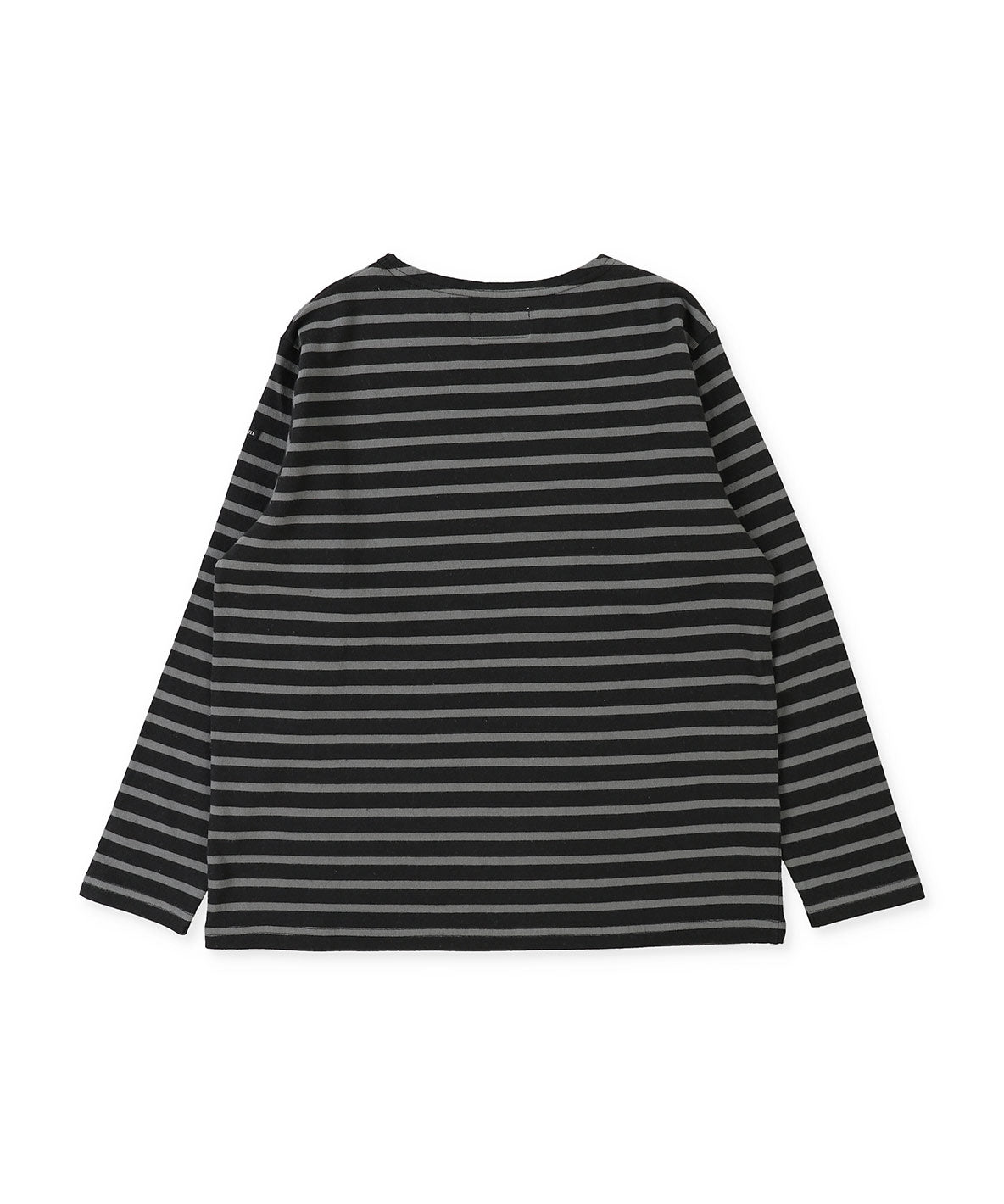 Striped Cotton Jersey Boat-neck Long Sleeve Tee(LADIES)