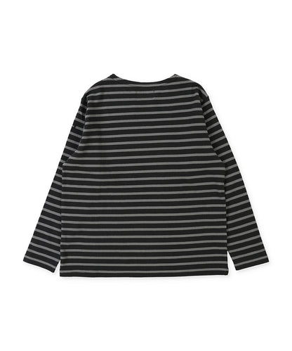 Striped Cotton Jersey Boat-neck Long Sleeve Tee(LADIES)
