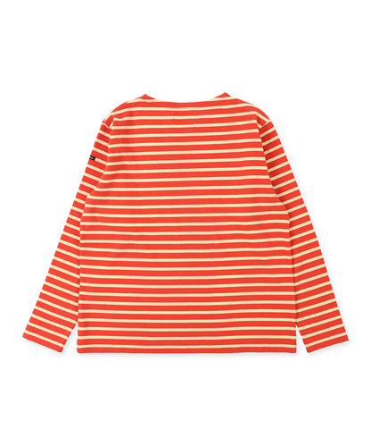 Striped Cotton Jersey Boat-neck Long Sleeve Tee(LADIES)