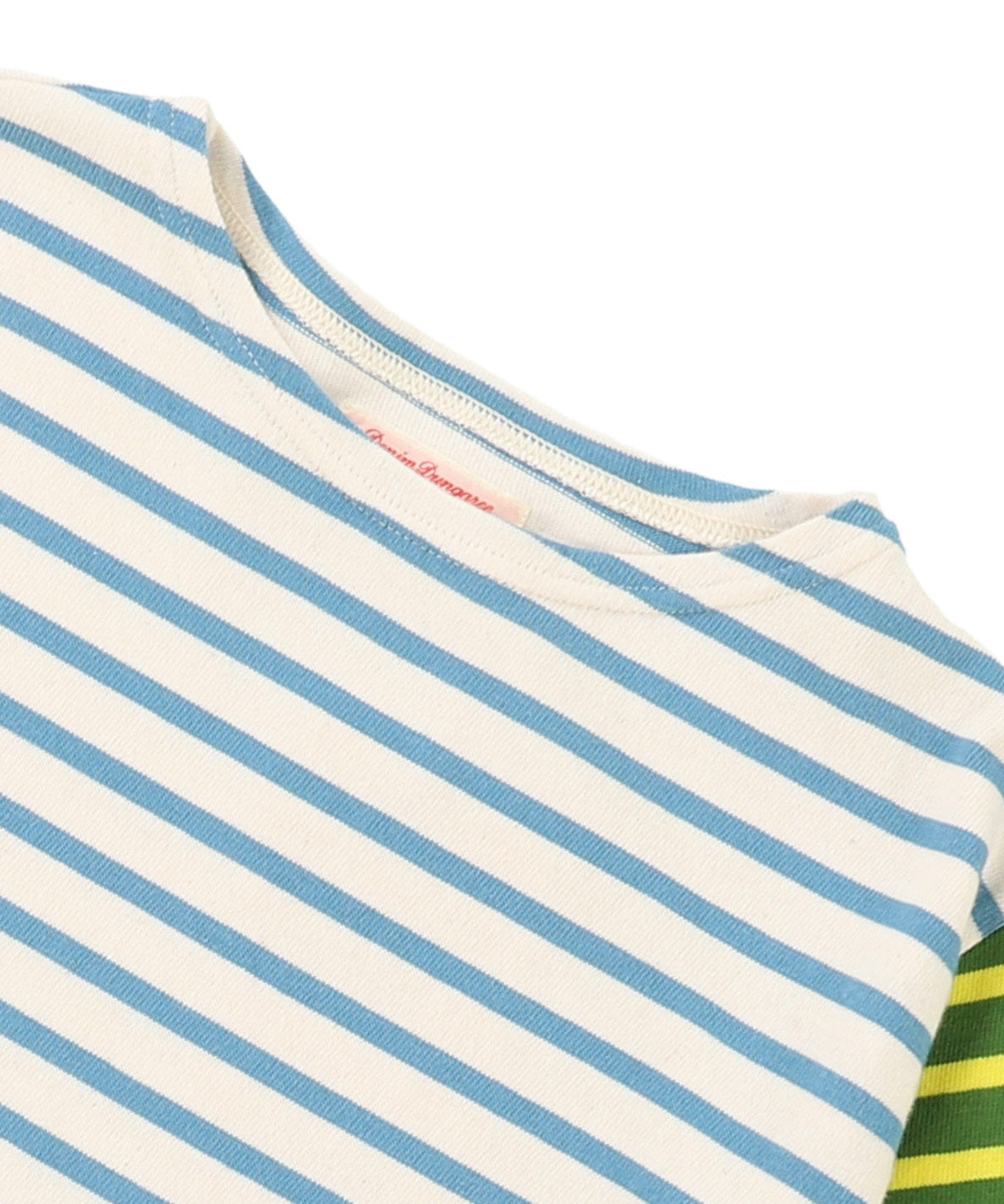 Striped Cotton Jersey Boat-neck Long Sleeve Tee(LADIES)