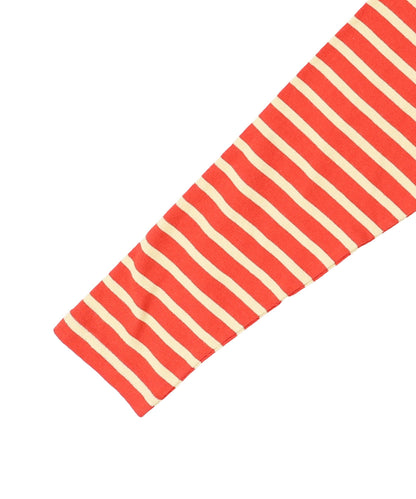 Striped Cotton Jersey Boat-neck Long Sleeve Tee(LADIES)