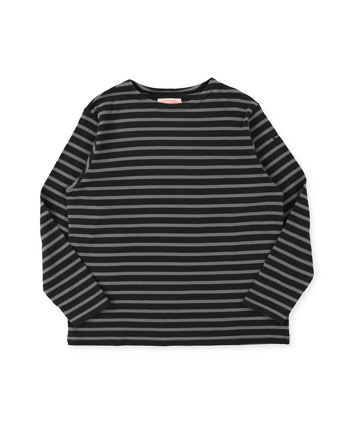 Striped Cotton Jersey Boat-neck Long Sleeve Tee(LADIES)
