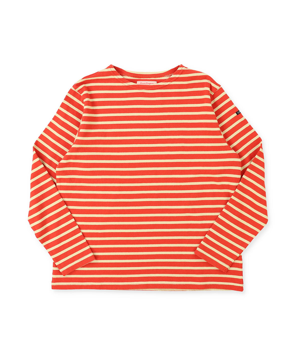 Striped Cotton Jersey Boat-neck Long Sleeve Tee(LADIES)