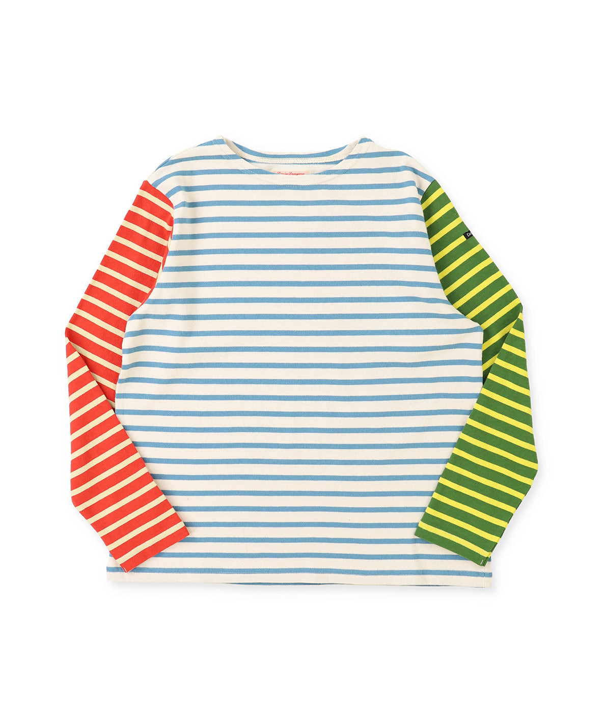 Striped Cotton Jersey Boat-neck Long Sleeve Tee(LADIES)