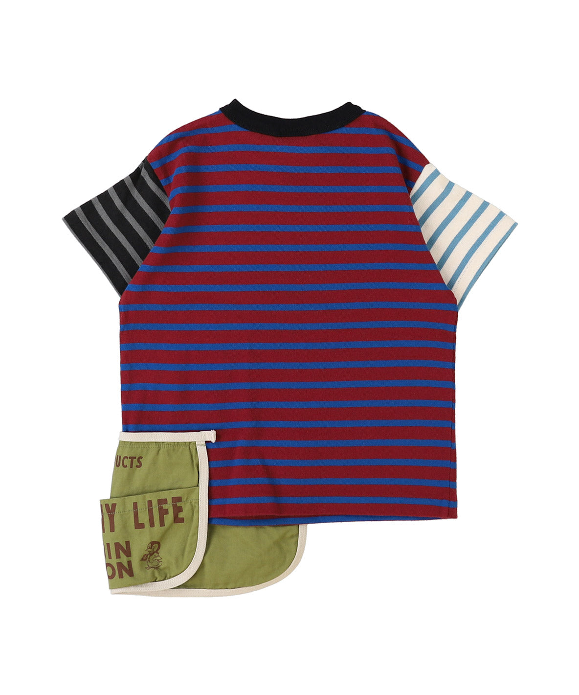 Striped Cotton Jersey Apron Tee