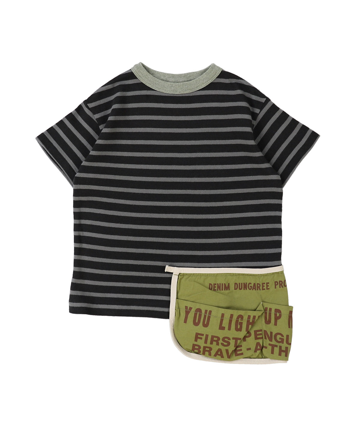 Striped Cotton Jersey Apron Tee