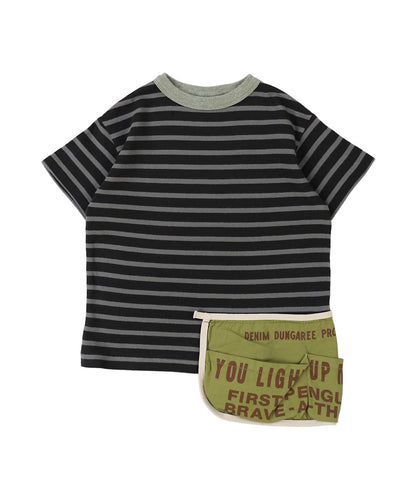 Striped Cotton Jersey Apron Tee