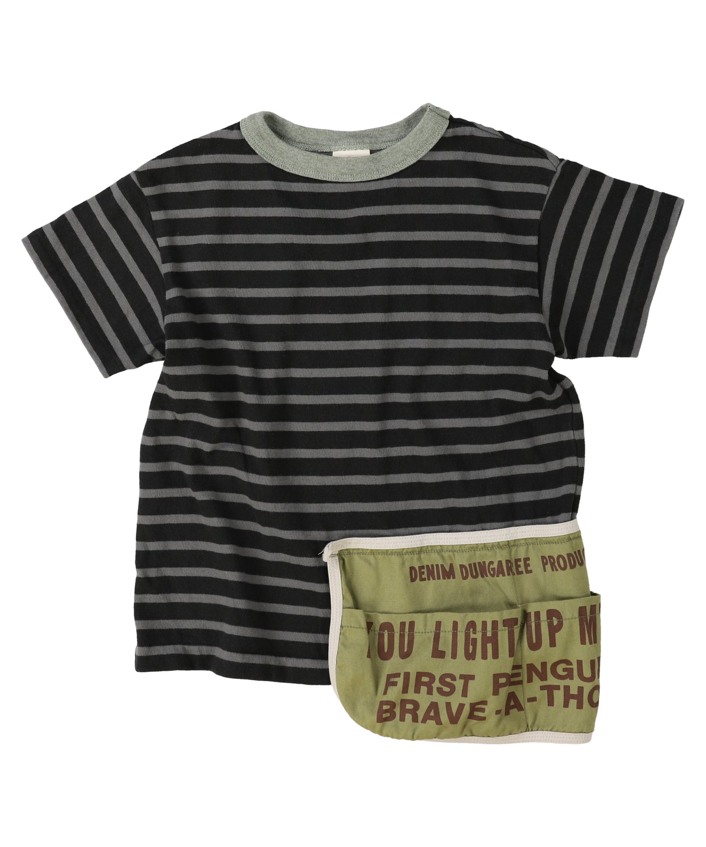 Striped Cotton Jersey Apron Tee