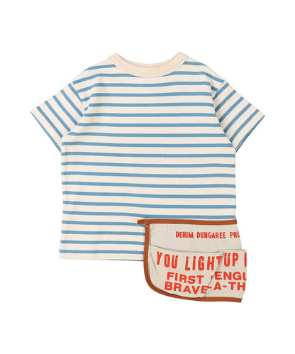 Striped Cotton Jersey Apron Tee