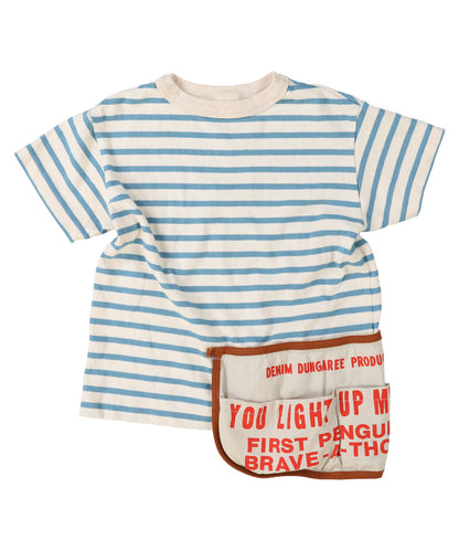 Striped Cotton Jersey Apron Tee