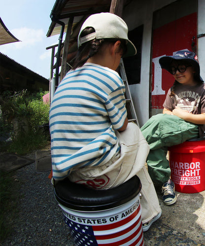 Striped Cotton Jersey Apron Tee
