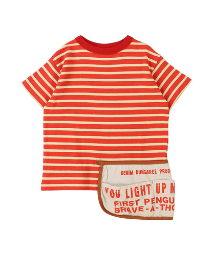 Striped Cotton Jersey Apron Tee