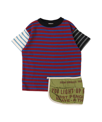 Striped Cotton Jersey Apron Tee