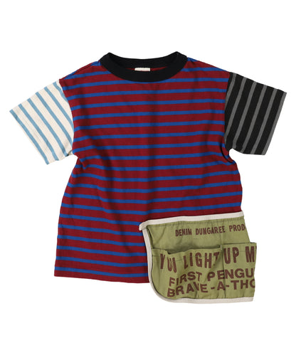 Striped Cotton Jersey Apron Tee